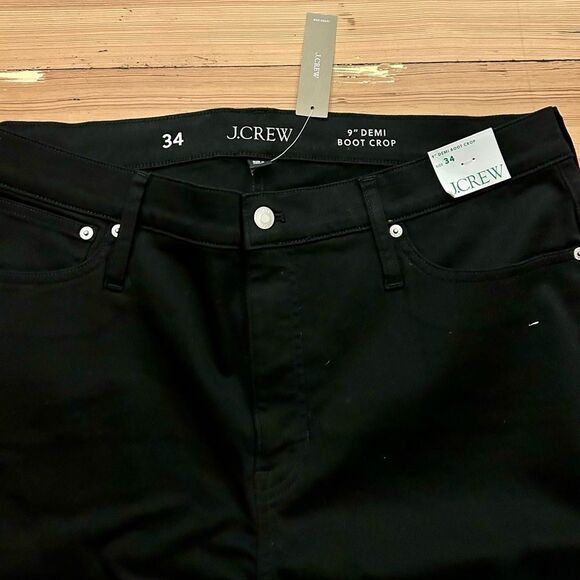 J. Crew 9” Demi-boot crop jean in Stay Black Wash. Size 34. NWT. - Picture 4 of 13